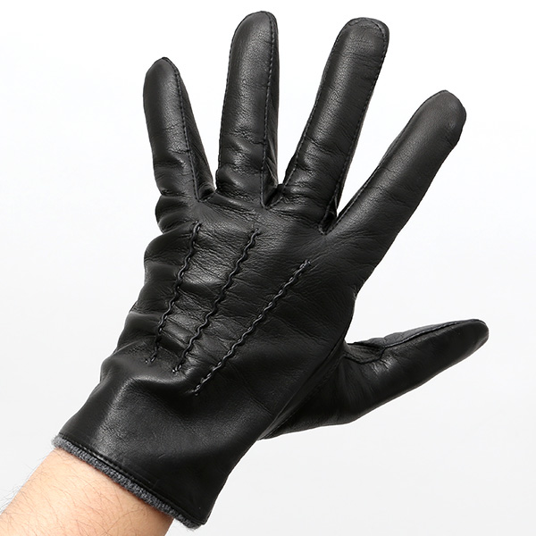  KURODA(クロダ) カシミヤ混裏地 イタリア製羊革 スマホ対応 日本製革手袋 ブラック 黒 黒色 メンズ 本革 レザー 手袋 ラムスキン(仔羊革) グローブ スマートフォン タッチパネル 対応 クリスマス ギフト プレゼント お誕生日 贈り物 男性