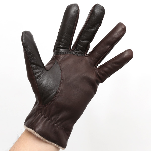  KURODA(クロダ) カシミヤ混裏地 イタリア製羊革 スマホ対応 日本製革手袋 ブラウン 茶 茶色 メンズ 本革 レザー 手袋 ラムスキン(仔羊革) グローブ スマートフォン タッチパネル 対応 クリスマス ギフト プレゼント お誕生日 贈り物 男性
