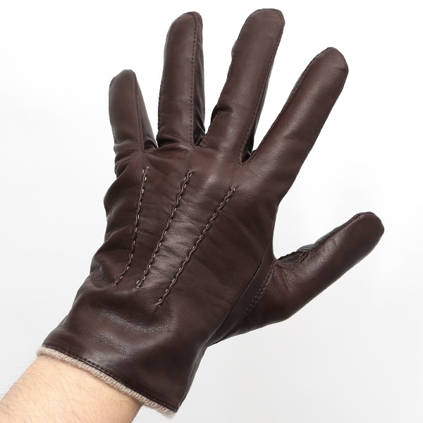  KURODA(クロダ) カシミヤ混裏地 イタリア製羊革 スマホ対応 日本製革手袋 ブラウン 茶 茶色 メンズ 本革 レザー 手袋 ラムスキン(仔羊革) グローブ スマートフォン タッチパネル 対応 クリスマス ギフト プレゼント お誕生日 贈り物 男性