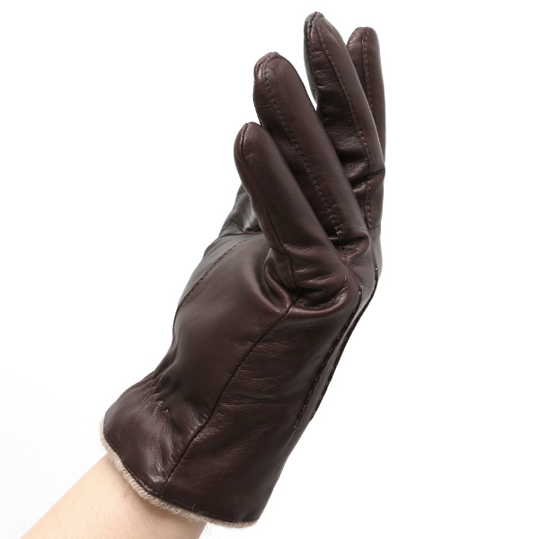  KURODA(クロダ) カシミヤ混裏地 イタリア製羊革 スマホ対応 日本製革手袋 ブラウン 茶 茶色 メンズ 本革 レザー 手袋 ラムスキン(仔羊革) グローブ スマートフォン タッチパネル 対応 クリスマス ギフト プレゼント お誕生日 贈り物 男性