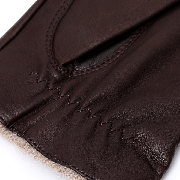  KURODA(クロダ) カシミヤ混裏地 イタリア製羊革 スマホ対応 日本製革手袋 ブラウン 茶 茶色 メンズ 本革 レザー 手袋 ラムスキン(仔羊革) グローブ スマートフォン タッチパネル 対応 クリスマス ギフト プレゼント お誕生日 贈り物 男性