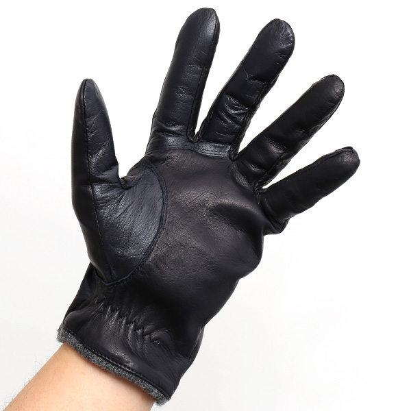  KURODA(クロダ) カシミヤ混裏地 イタリア製羊革 スマホ対応 日本製革手袋 ブルー ネイビー 青色 メンズ 本革 レザー 手袋 ラムスキン(仔羊革) グローブ スマートフォン タッチパネル 対応 クリスマス ギフト プレゼント お誕生日 贈り物 男性