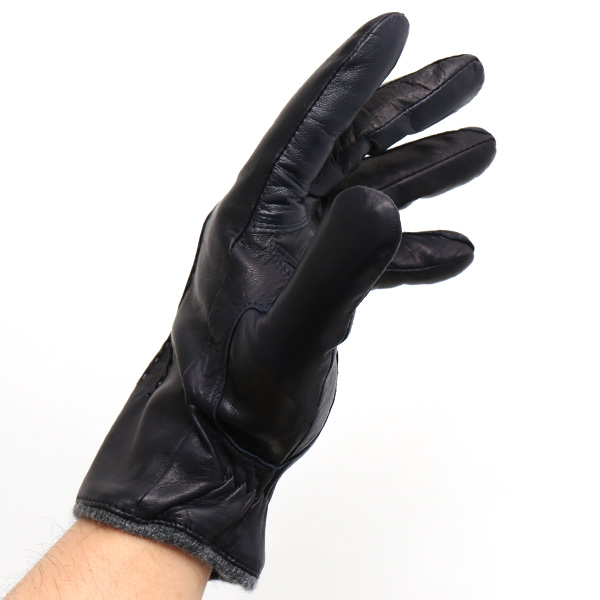  KURODA(クロダ) カシミヤ混裏地 イタリア製羊革 スマホ対応 日本製革手袋 ブルー ネイビー 青色 メンズ 本革 レザー 手袋 ラムスキン(仔羊革) グローブ スマートフォン タッチパネル 対応 クリスマス ギフト プレゼント お誕生日 贈り物 男性