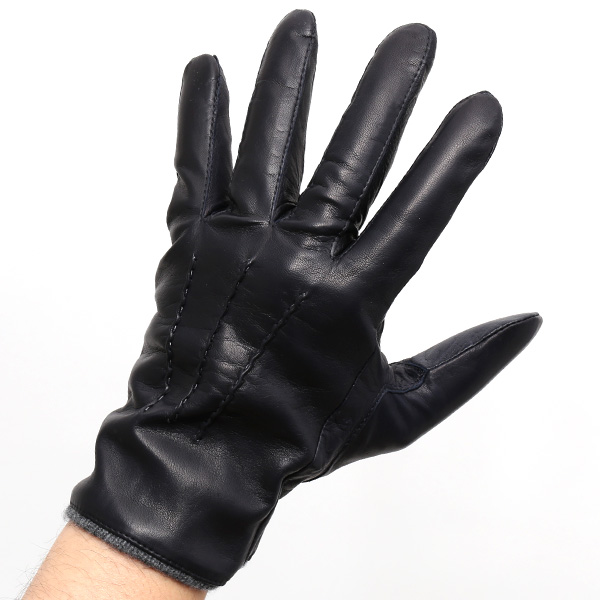  KURODA(クロダ) カシミヤ混裏地 イタリア製羊革 スマホ対応 日本製革手袋 ブルー ネイビー 青色 メンズ 本革 レザー 手袋 ラムスキン(仔羊革) グローブ スマートフォン タッチパネル 対応 クリスマス ギフト プレゼント お誕生日 贈り物 男性