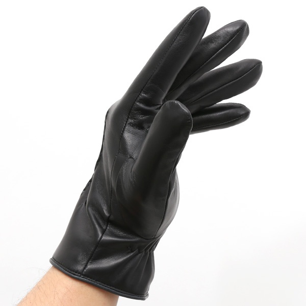  日本の老舗手袋メーカーKURODA(クロダ) 日本製 革手袋 ラムスキン(仔羊革) ブラック 黒 黒色 メンズ 本革 男性 紳士用 手袋
