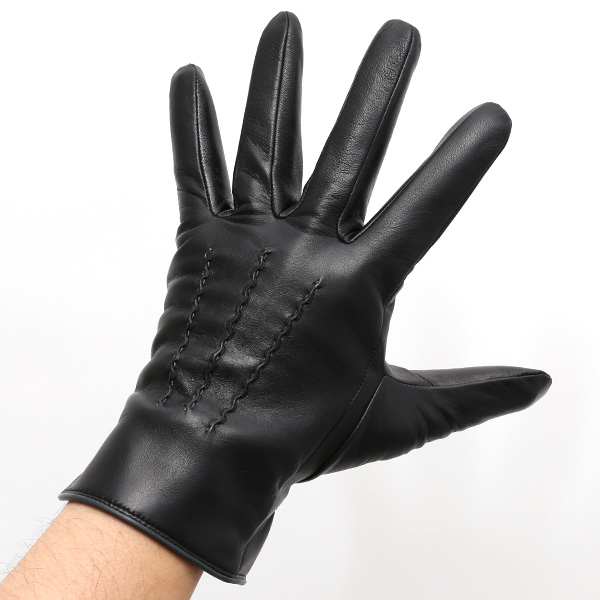  日本の老舗手袋メーカーKURODA(クロダ) 日本製 革手袋 ラムスキン(仔羊革) ブラック 黒 黒色 メンズ 本革 男性 紳士用 手袋