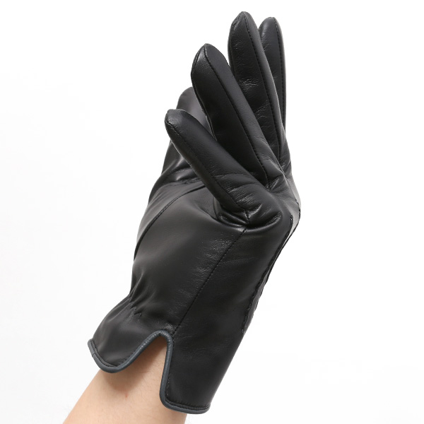 日本の老舗手袋メーカーKURODA(クロダ) 日本製 革手袋 ラムスキン(仔羊革) ブラック 黒 黒色 メンズ 本革 男性 紳士用 手袋
