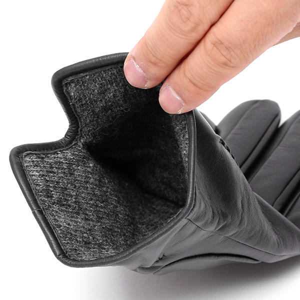  日本の老舗手袋メーカーKURODA(クロダ) 日本製 革手袋 ラムスキン(仔羊革) ブラック 黒 黒色 メンズ 本革 男性 紳士用 手袋