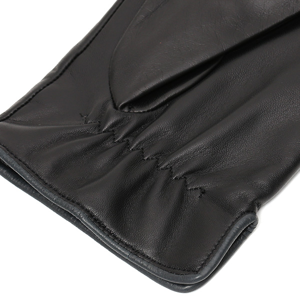  日本の老舗手袋メーカーKURODA(クロダ) 日本製 革手袋 ラムスキン(仔羊革) ブラック 黒 黒色 メンズ 本革 男性 紳士用 手袋