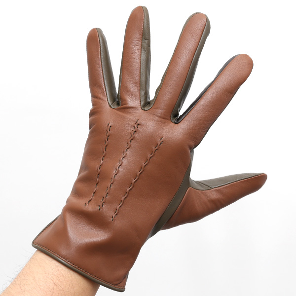 日本の老舗手袋メーカーKURODA(クロダ) 日本製 革手袋 ラムスキン(仔羊革) キャメル ブラウン 茶 茶色 メンズ 本革 男性 紳士用 手袋