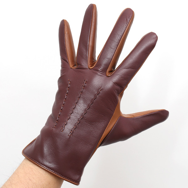  日本の老舗手袋メーカーKURODA(クロダ) 日本製 革手袋 ラムスキン(仔羊革) ワイン レッド ワイン 赤色 メンズ 本革 男性 紳士用 手袋