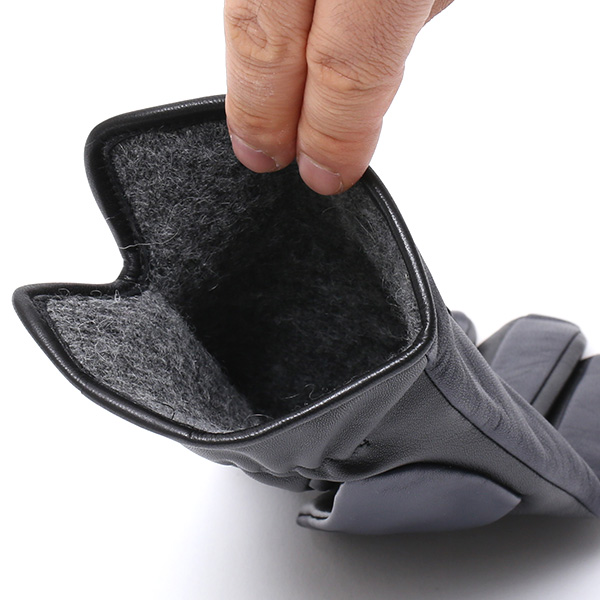  日本の老舗手袋メーカーKURODA(クロダ) 日本製 革手袋 ラムスキン(仔羊革) ブルー ネイビー 青色 メンズ 本革 男性 紳士用 手袋