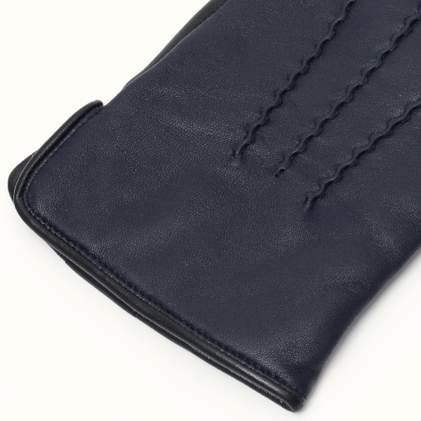  日本の老舗手袋メーカーKURODA(クロダ) 日本製 革手袋 ラムスキン(仔羊革) ブルー ネイビー 青色 メンズ 本革 男性 紳士用 手袋