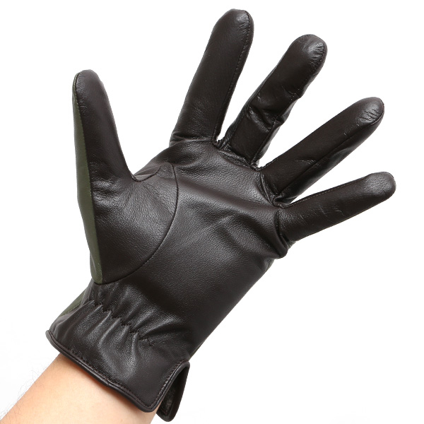  日本の老舗手袋メーカーKURODA(クロダ) 日本製 革手袋 ラムスキン(仔羊革) グリーン 緑色 メンズ 本革 男性 紳士用 手袋