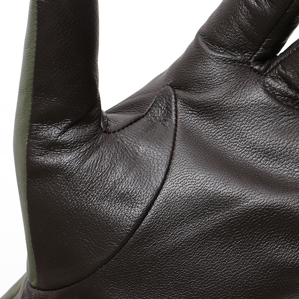  日本の老舗手袋メーカーKURODA(クロダ) 日本製 革手袋 ラムスキン(仔羊革) グリーン 緑色 メンズ 本革 男性 紳士用 手袋