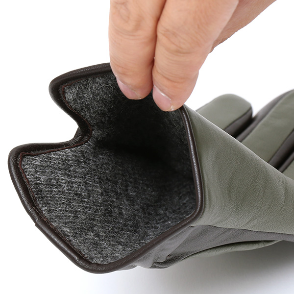  日本の老舗手袋メーカーKURODA(クロダ) 日本製 革手袋 ラムスキン(仔羊革) グリーン 緑色 メンズ 本革 男性 紳士用 手袋