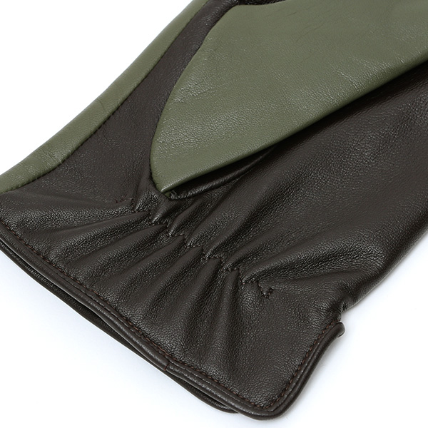  日本の老舗手袋メーカーKURODA(クロダ) 日本製 革手袋 ラムスキン(仔羊革) グリーン 緑色 メンズ 本革 男性 紳士用 手袋