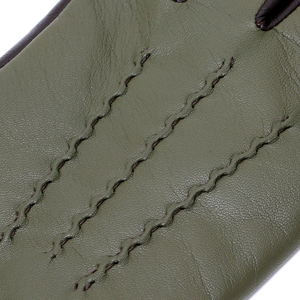  日本の老舗手袋メーカーKURODA(クロダ) 日本製 革手袋 ラムスキン(仔羊革) グリーン 緑色 メンズ 本革 男性 紳士用 手袋