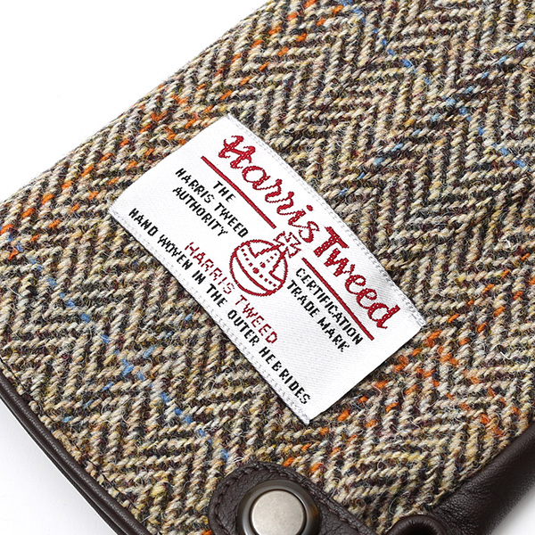  ハリスツイード 手袋 メンズ 日本製 本革 レザー スマホ スマートフォン 対応 ブラウン 茶 茶色 ウール 手袋 グローブ KURODA(クロダ)