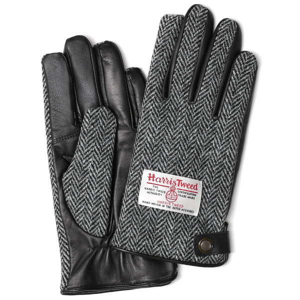 KURODA(クロダ) ハリスツイード 羊革 メンズ 手袋 グレー