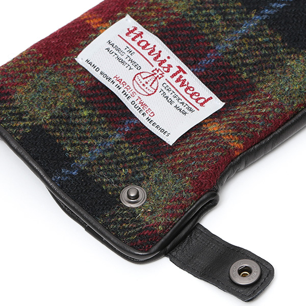  ハリスツイード 手袋 メンズ 日本製 本革 レザー スマホ スマートフォン 対応 グリーン 緑色 ウール 手袋 グローブ KURODA(クロダ)