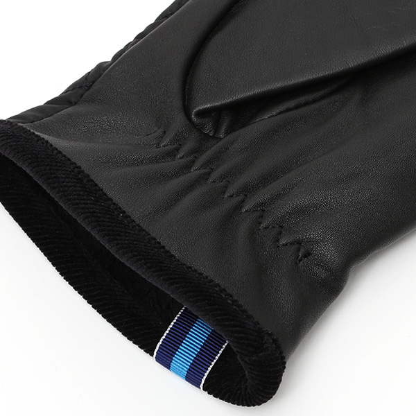  KURODA(クロダ) 仔羊革×リモンタナイロン コンビ手袋 スマホ対応 ブラック 黒 黒色 ラムスキン メンズ レザー 手袋 スマートフォン