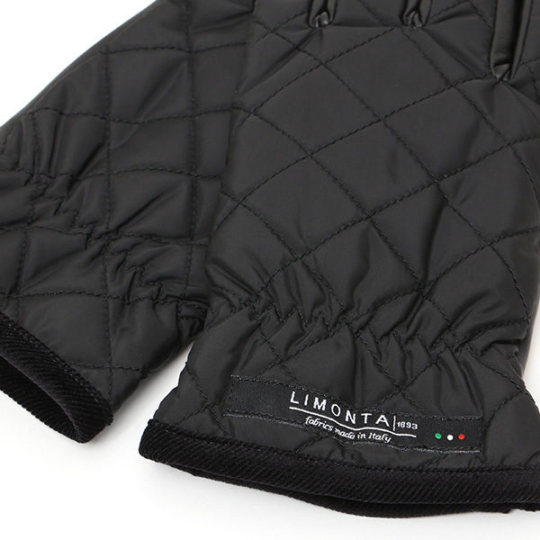  KURODA(クロダ) 仔羊革×リモンタナイロン コンビ手袋 スマホ対応 ブラック 黒 黒色 ラムスキン メンズ レザー 手袋 スマートフォン