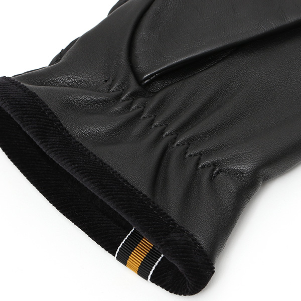  KURODA(クロダ) 仔羊革×リモンタナイロン コンビ手袋 スマホ対応 ブラック 黒 黒色 ラムスキン メンズ レザー 手袋 スマートフォン