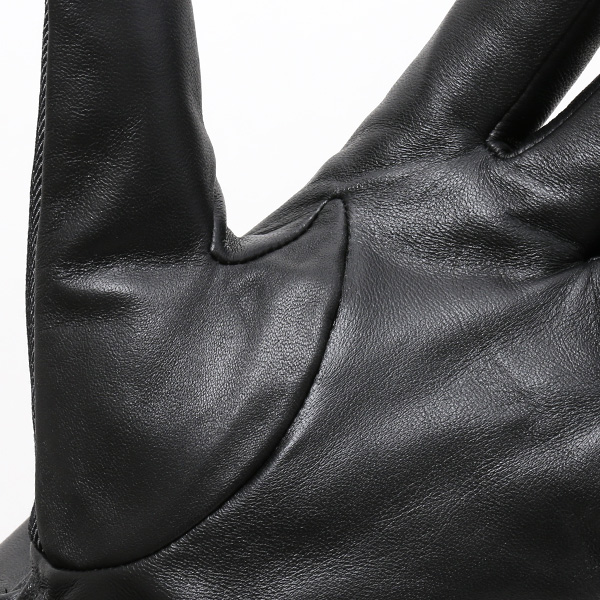  スマートフォン対応 スマホ 手袋 メンズ 本革 レザー ダークグレー グレー グレイ 灰色 手袋 羊革(ラムスキン) ナイロン グローブ KURODA(クロダ)