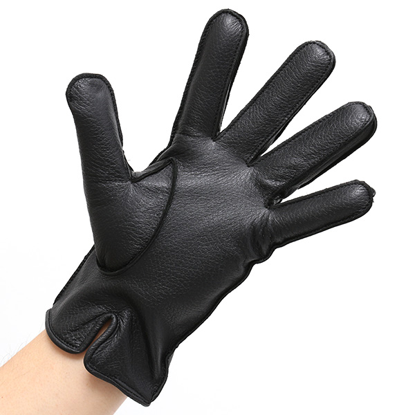  手袋 メンズ 本革 レザー カシミヤ混 カシミア混 ブラック 黒 黒色 日本製 手袋 ディアスキン(鹿革) グローブ KURODA(クロダ)