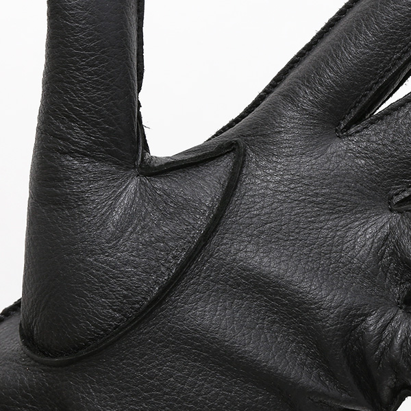  手袋 メンズ 本革 レザー カシミヤ混 カシミア混 ブラック 黒 黒色 日本製 手袋 ディアスキン(鹿革) グローブ KURODA(クロダ)