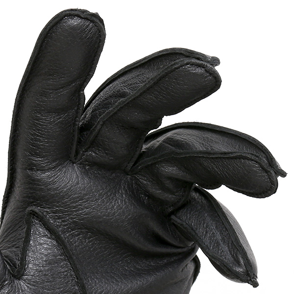  手袋 メンズ 本革 レザー カシミヤ混 カシミア混 ブラック 黒 黒色 日本製 手袋 ディアスキン(鹿革) グローブ KURODA(クロダ)