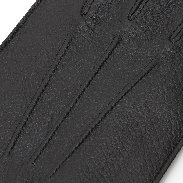  手袋 メンズ 本革 レザー カシミヤ混 カシミア混 ブラック 黒 黒色 日本製 手袋 ディアスキン(鹿革) グローブ KURODA(クロダ)