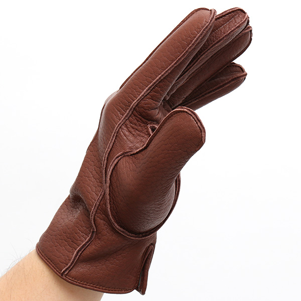  手袋 メンズ 本革 レザー カシミヤ混 カシミア混 ブラウン 茶 茶色 日本製 手袋 ディアスキン(鹿革) グローブ KURODA(クロダ)