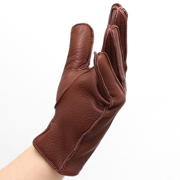  手袋 メンズ 本革 レザー カシミヤ混 カシミア混 ブラウン 茶 茶色 日本製 手袋 ディアスキン(鹿革) グローブ KURODA(クロダ)