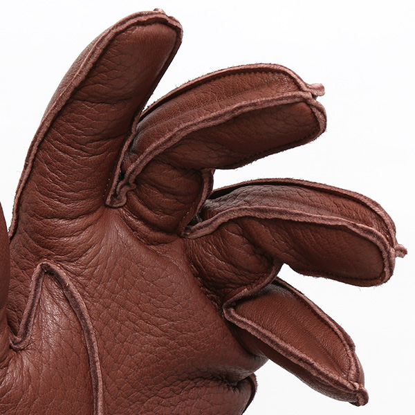  手袋 メンズ 本革 レザー カシミヤ混 カシミア混 ブラウン 茶 茶色 日本製 手袋 ディアスキン(鹿革) グローブ KURODA(クロダ)