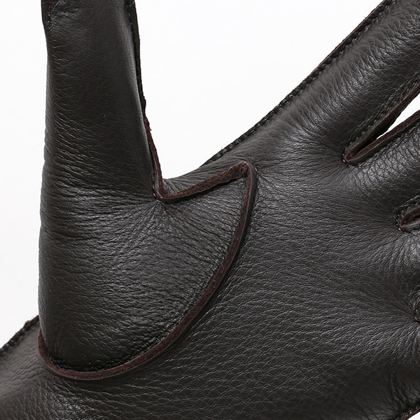  手袋 メンズ 本革 レザー カシミヤ混 カシミア混 ダークブラウン ブラウン 茶 茶色 日本製 手袋 ディアスキン(鹿革) グローブ KURODA(クロダ)