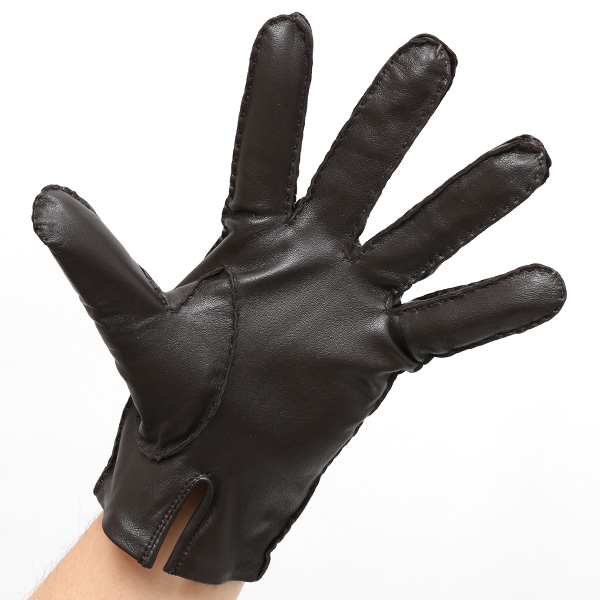  KURODA(クロダ) ラムスキン(仔羊)を使用した高級革手袋 メンズ 本革 手袋 ダークブラウン ブラウン 茶 茶色 レザー グローブ 革手袋