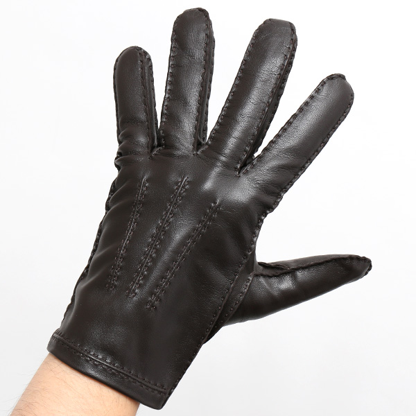  KURODA(クロダ) ラムスキン(仔羊)を使用した高級革手袋 メンズ 本革 手袋 ダークブラウン ブラウン 茶 茶色 レザー グローブ 革手袋