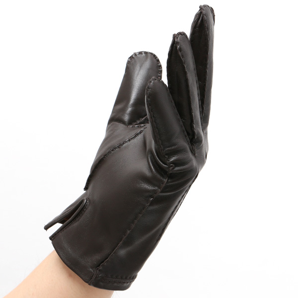  KURODA(クロダ) ラムスキン(仔羊)を使用した高級革手袋 メンズ 本革 手袋 ダークブラウン ブラウン 茶 茶色 レザー グローブ 革手袋