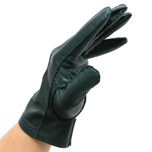  KURODA(クロダ) ラムスキン(仔羊)を使用した高級革手袋 メンズ 本革 手袋 グリーン 緑色 レザー グローブ 革手袋