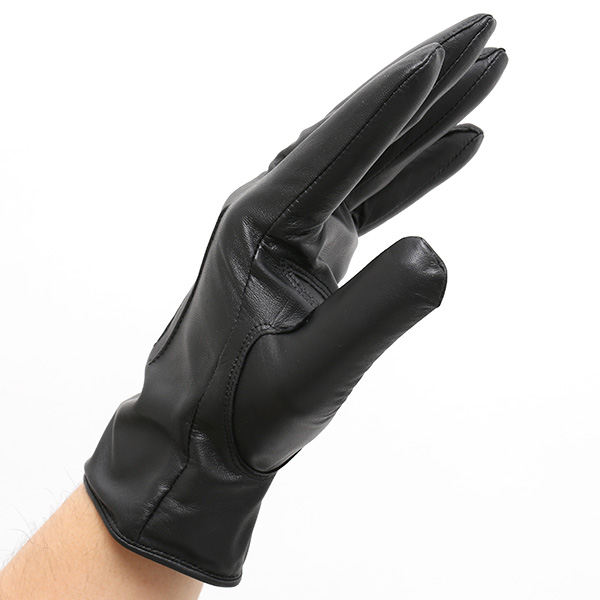  手袋 メンズ 本革 レザー カシミヤ混 カシミア混 ブラック 黒 黒色 日本製 手袋 ラムスキン(仔羊革) グローブ [KURODA(クロダ)]