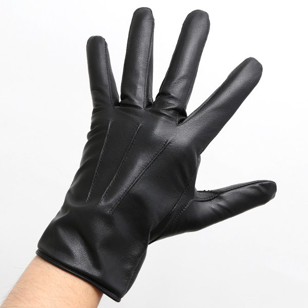  手袋 メンズ 本革 レザー カシミヤ混 カシミア混 ブラック 黒 黒色 日本製 手袋 ラムスキン(仔羊革) グローブ [KURODA(クロダ)]