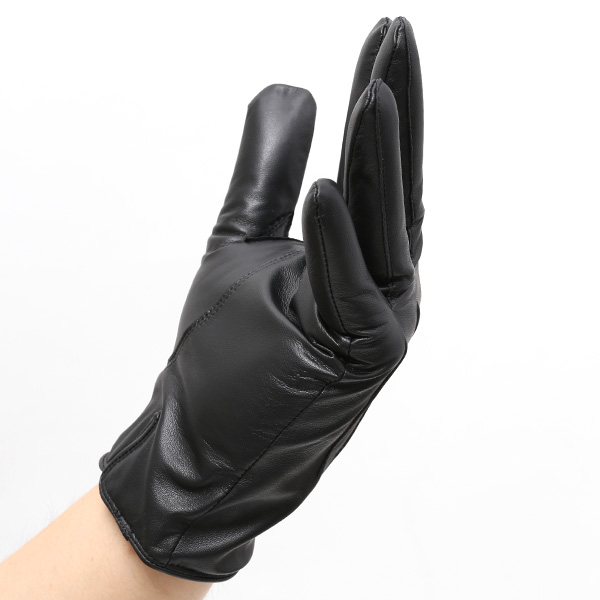  手袋 メンズ 本革 レザー カシミヤ混 カシミア混 ブラック 黒 黒色 日本製 手袋 ラムスキン(仔羊革) グローブ [KURODA(クロダ)]