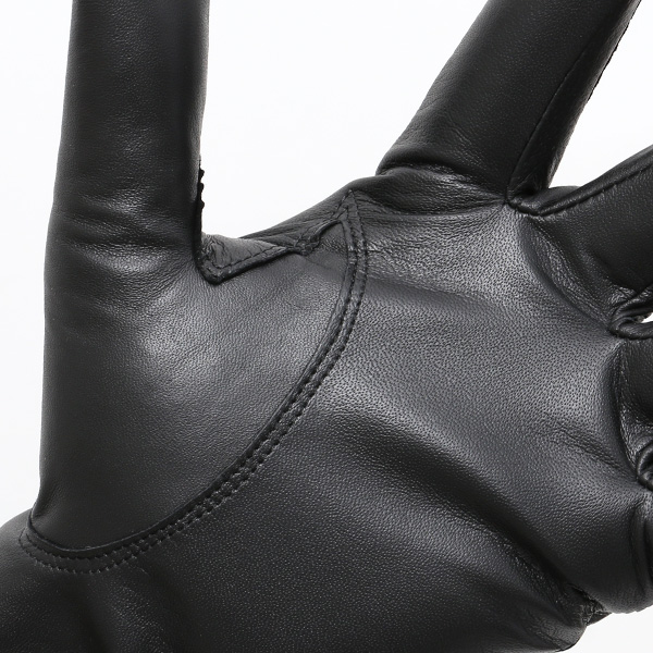  手袋 メンズ 本革 レザー カシミヤ混 カシミア混 ブラック 黒 黒色 日本製 手袋 ラムスキン(仔羊革) グローブ [KURODA(クロダ)]