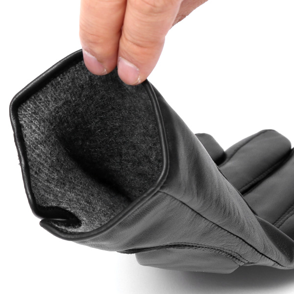  手袋 メンズ 本革 レザー カシミヤ混 カシミア混 ブラック 黒 黒色 日本製 手袋 ラムスキン(仔羊革) グローブ [KURODA(クロダ)]