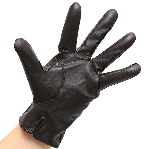  手袋 メンズ 本革 レザー カシミヤ混 カシミア混 ダークブラウン ブラウン 茶 茶色 日本製 手袋 ラムスキン(仔羊革) グローブ [KURODA(クロダ)]