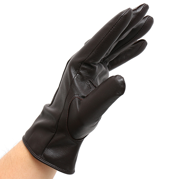  手袋 メンズ 本革 レザー カシミヤ混 カシミア混 ダークブラウン ブラウン 茶 茶色 日本製 手袋 ラムスキン(仔羊革) グローブ [KURODA(クロダ)]