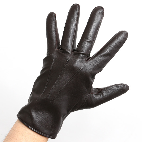  手袋 メンズ 本革 レザー カシミヤ混 カシミア混 ダークブラウン ブラウン 茶 茶色 日本製 手袋 ラムスキン(仔羊革) グローブ [KURODA(クロダ)]