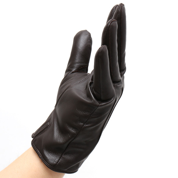  手袋 メンズ 本革 レザー カシミヤ混 カシミア混 ダークブラウン ブラウン 茶 茶色 日本製 手袋 ラムスキン(仔羊革) グローブ [KURODA(クロダ)]